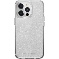 Viva Madrid Celeste Back Case for Apple iPhone 13 Pro Max - Clear/Silver Glitters